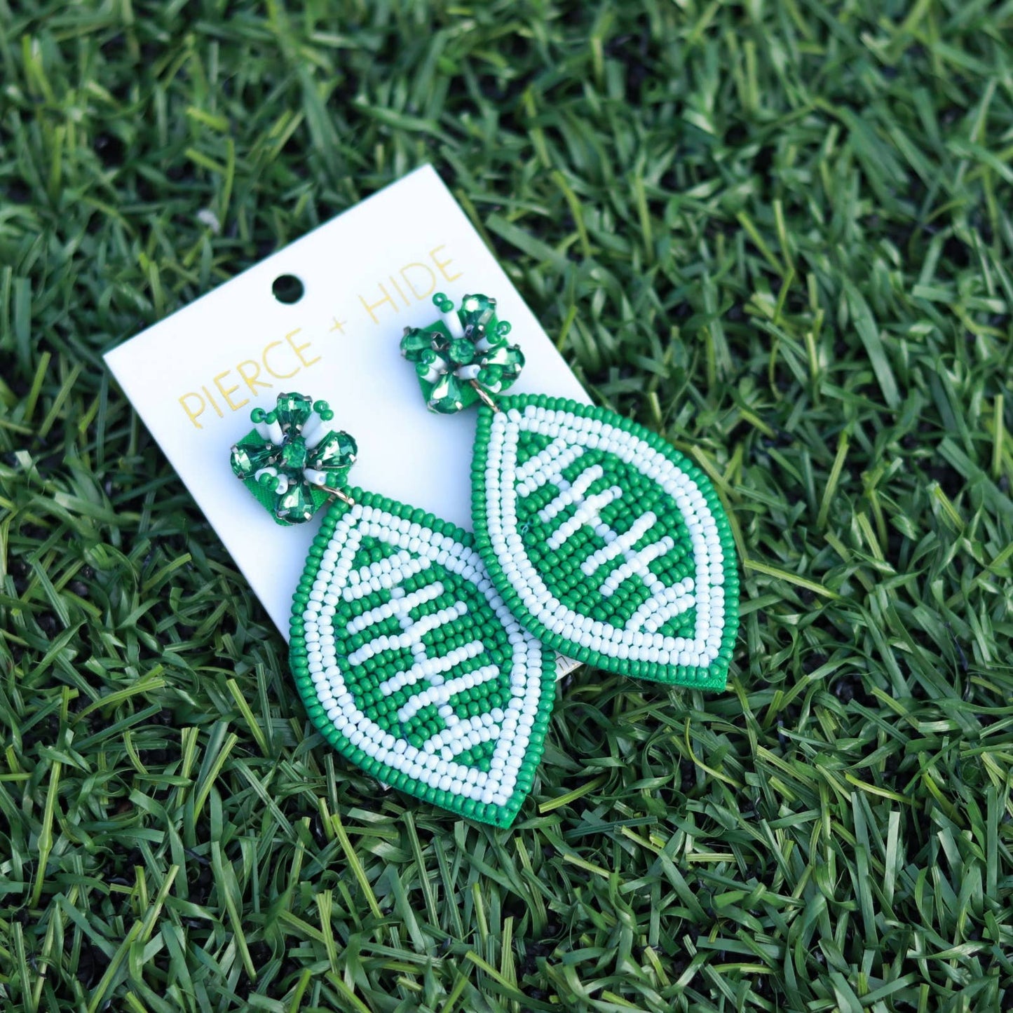 Beaded Football Earrings