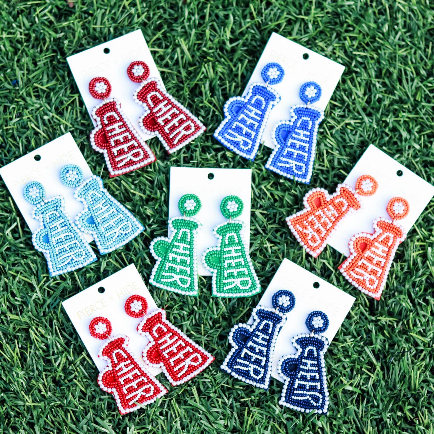 Beaded Megaphone Cheer Earrings