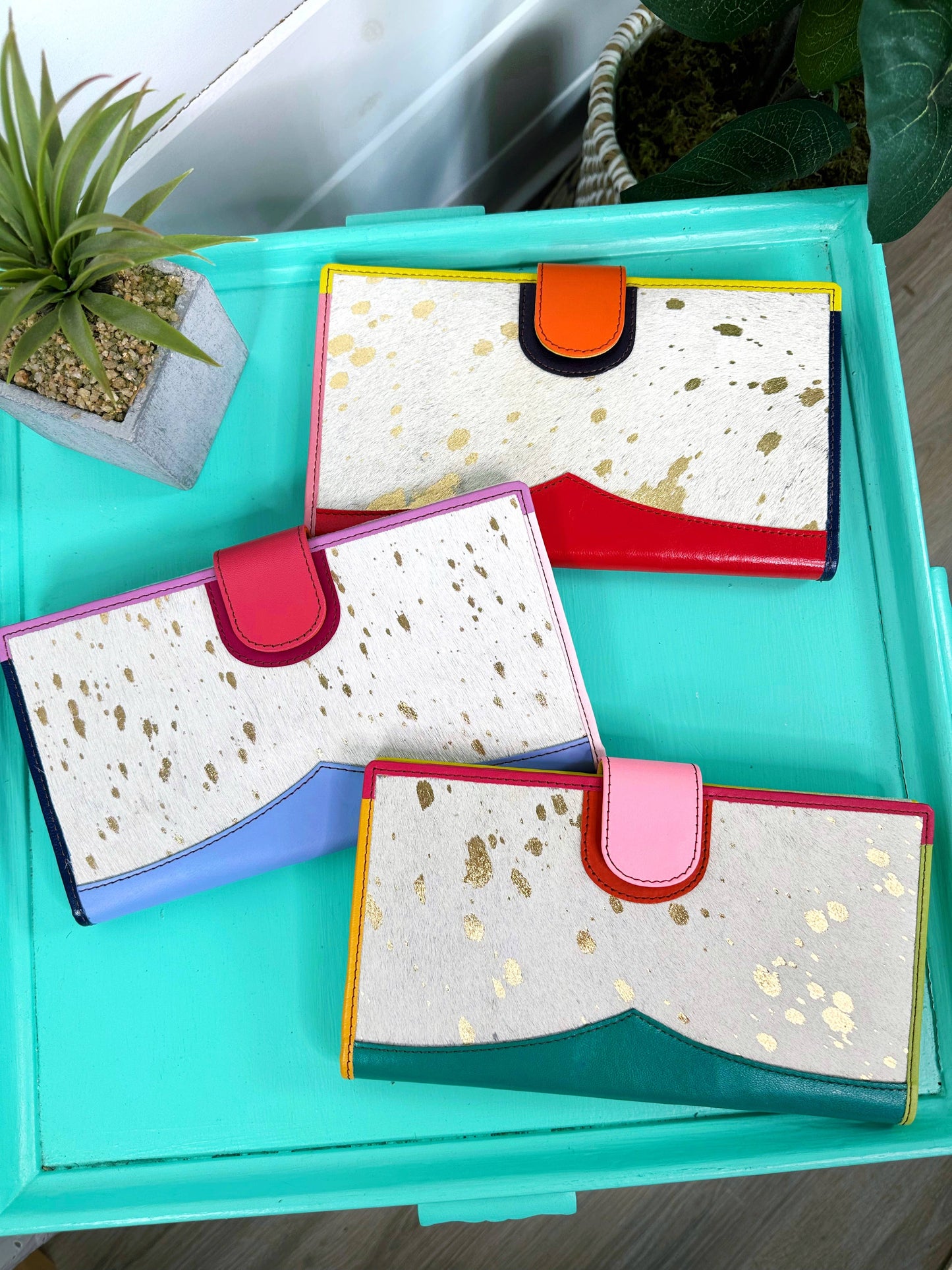 Nash Metallic Leather Wallet