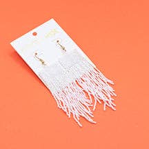 Beaded Square Fringe Earrings