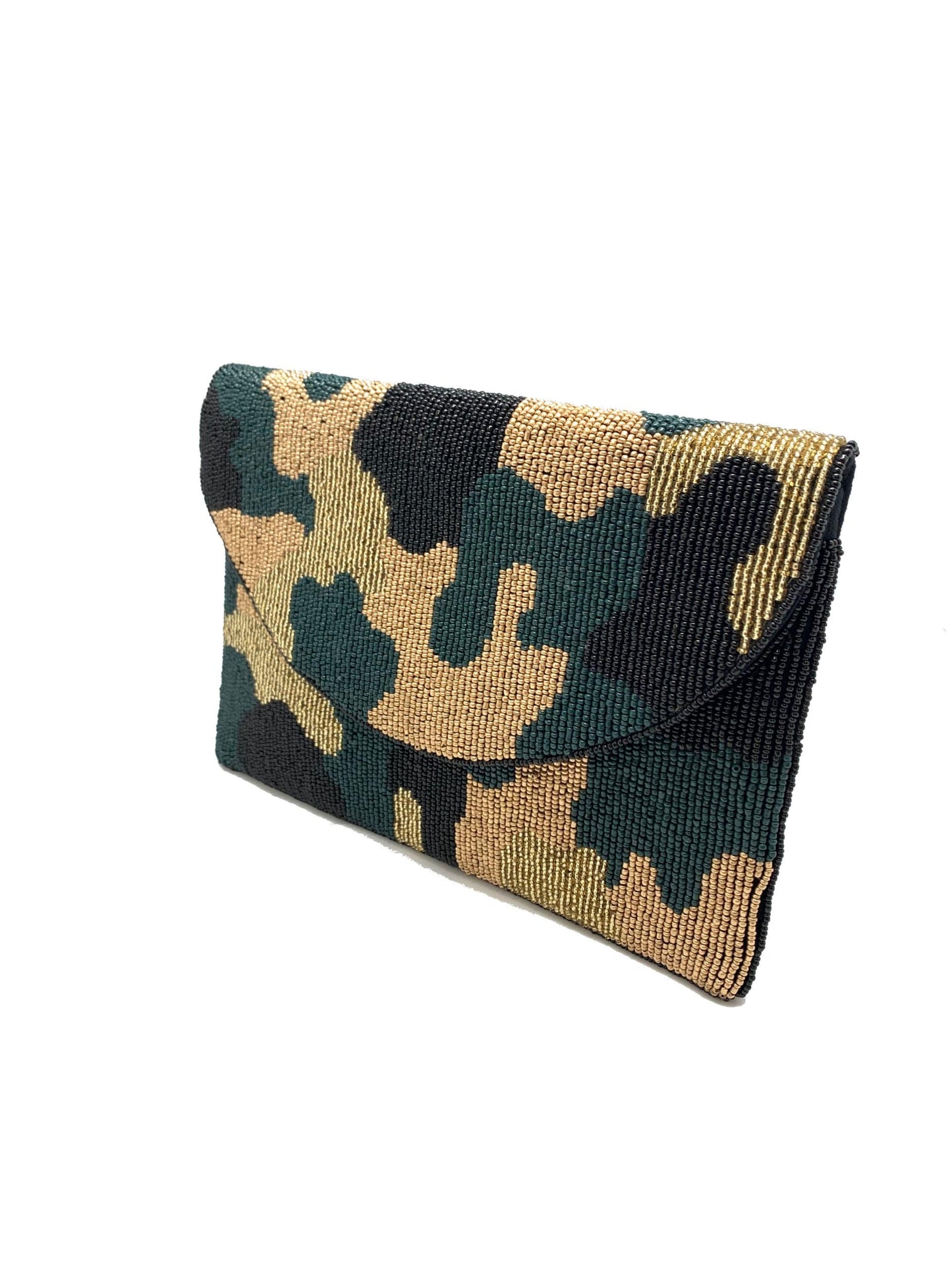 Camo Print Beaded Clutch