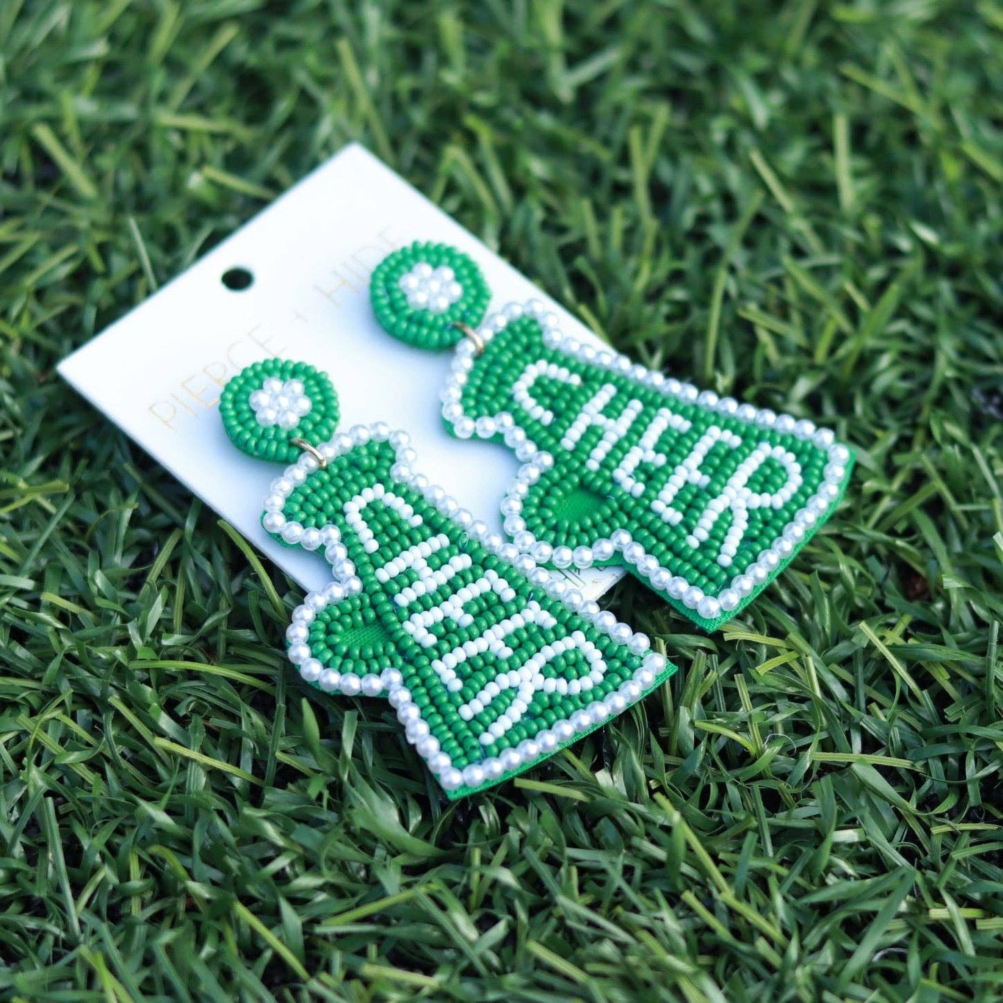 Beaded Megaphone Cheer Earrings