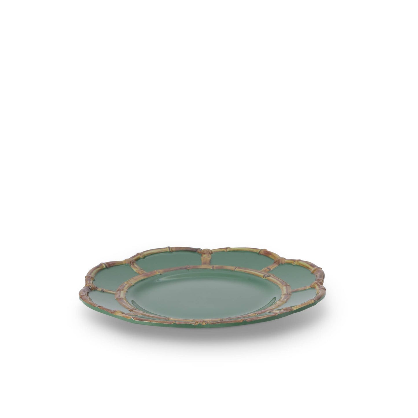 8.75" Melamine Bamboo Rim Salad Plate - Green Cabana